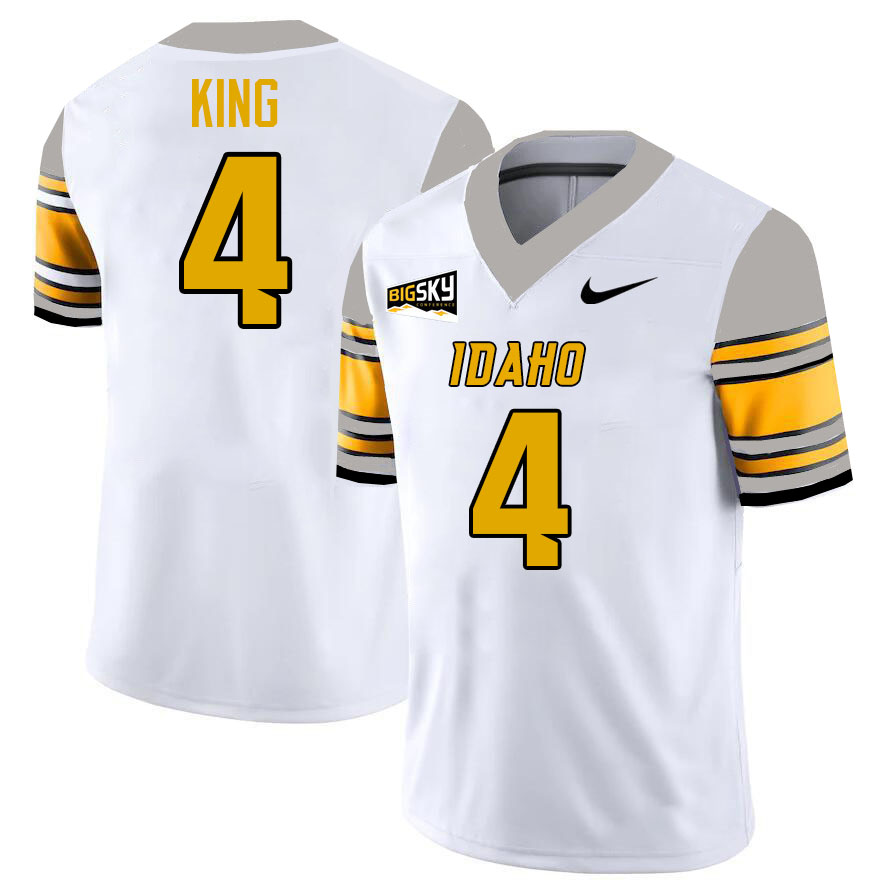 Idaho Vandals #4 Isiah King College Football Jerseys,Uniforms Stitched-White